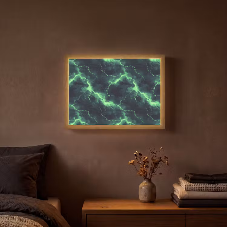 Lightbox - Wandlamp - Groen - Bliksem - Storm — 3