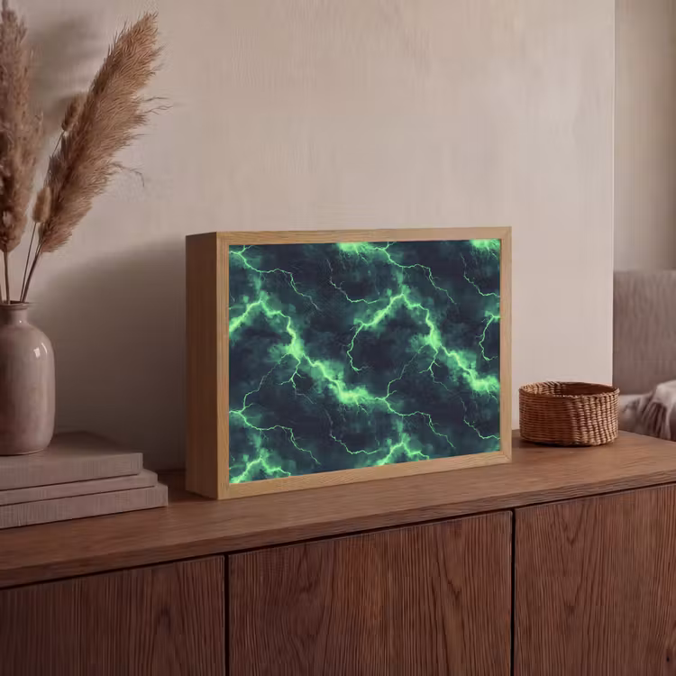 Lightbox - Wandlamp - Groen - Bliksem - Storm — 4