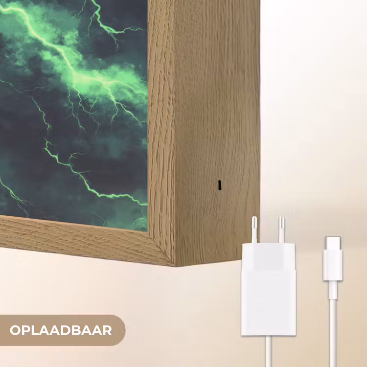 Lightbox - Wandlamp - Groen - Bliksem - Storm — 7