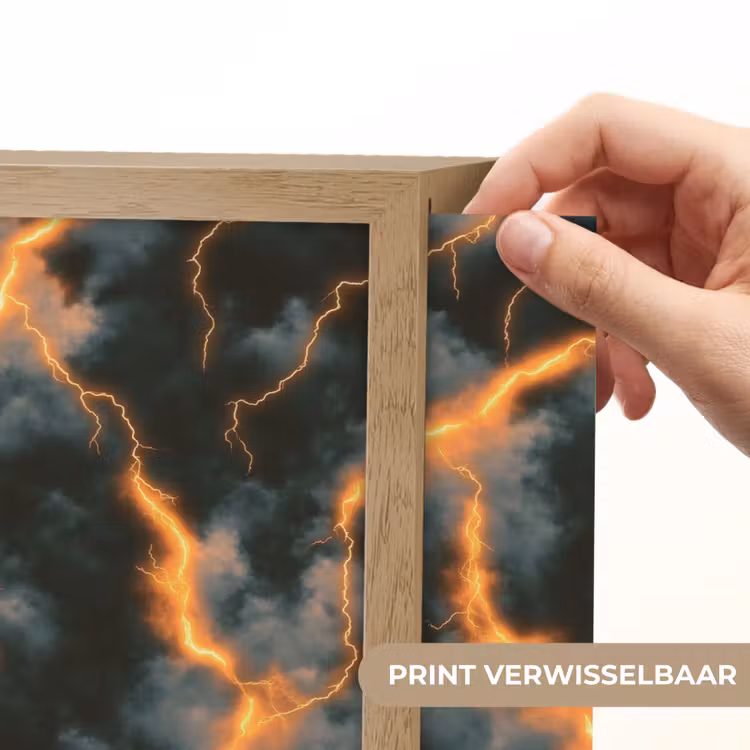 Lightbox - Wandlamp - Oranje - Bliksem - Wolken — 5