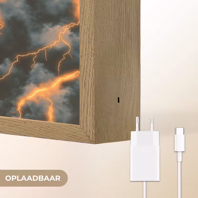 Lightbox - Wandlamp - Oranje - Bliksem - Wolken — 7