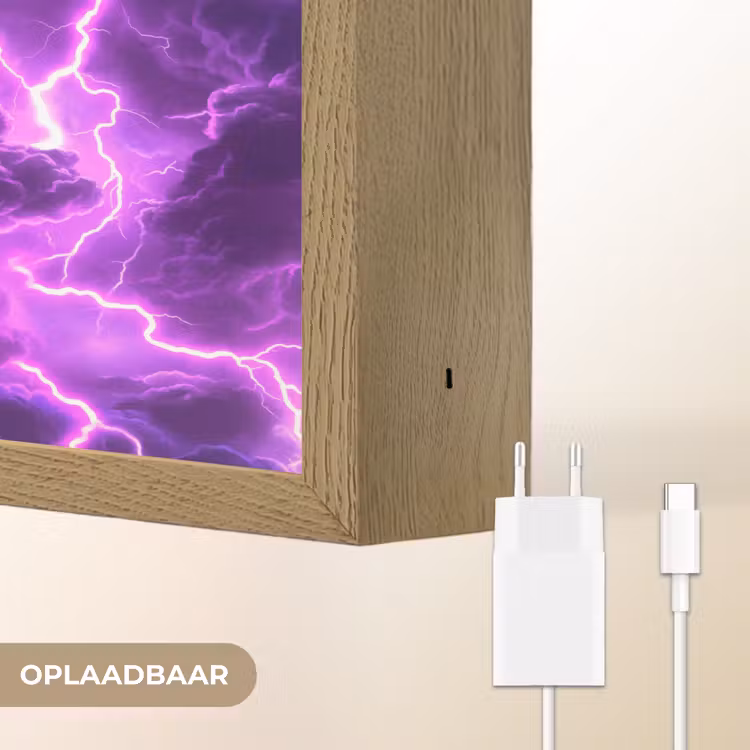 Lightbox - Wandlamp - Paars - Bliksem - Wolken — 7