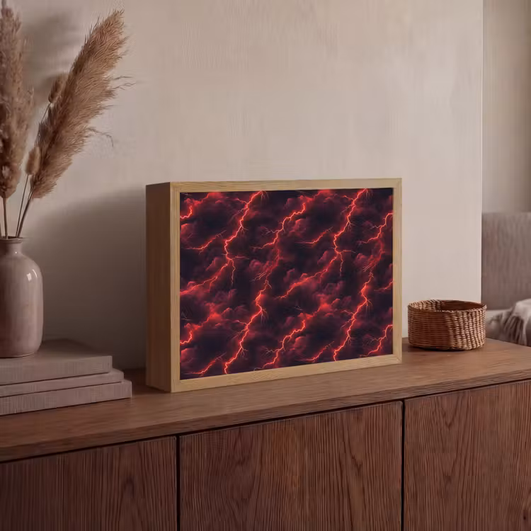 Lightbox - Wandlamp - Rood - Onweer - Bliksem - Wolken — 4