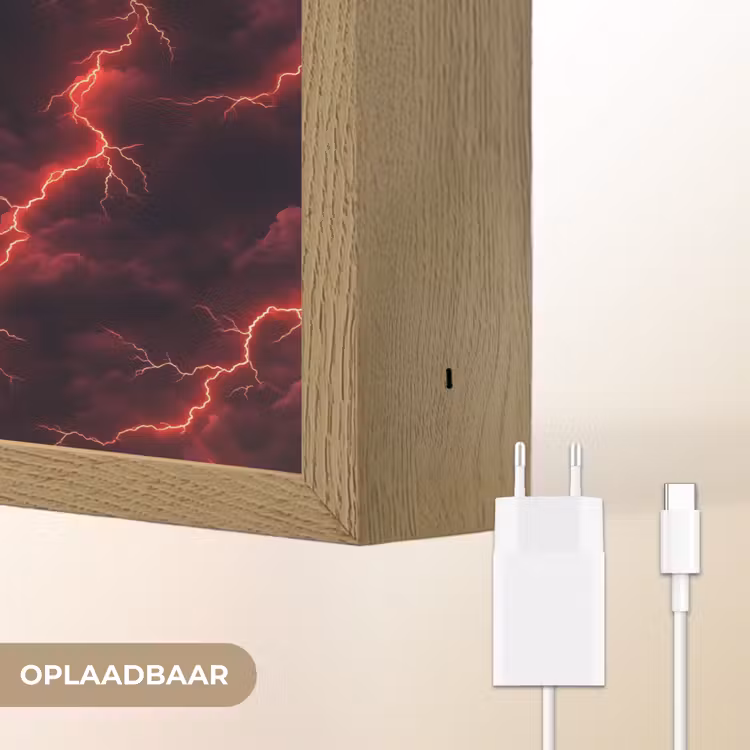 Lightbox - Wandlamp - Rood - Onweer - Bliksem - Wolken — 7