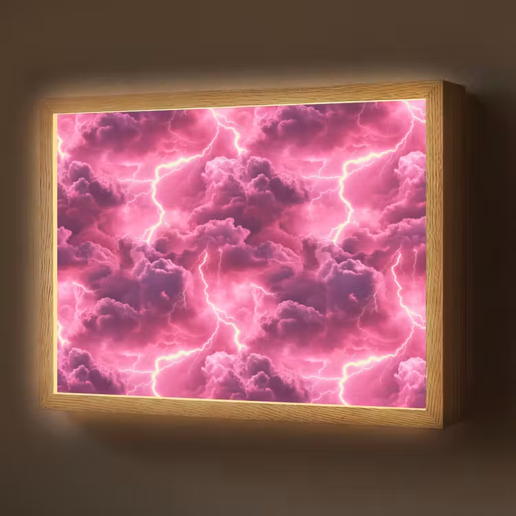 Lightbox - Wandlamp - Roze - Onweer - Wolken — 1