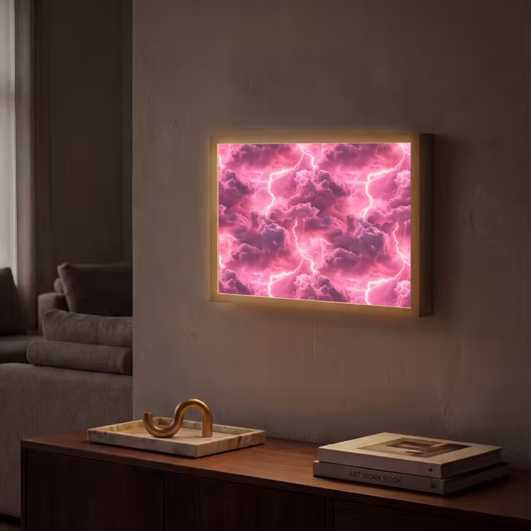 Lightbox - Wandlamp - Roze - Onweer - Wolken — 2