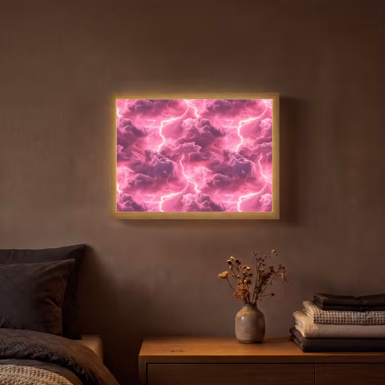 Lightbox - Wandlamp - Roze - Onweer - Wolken — 3