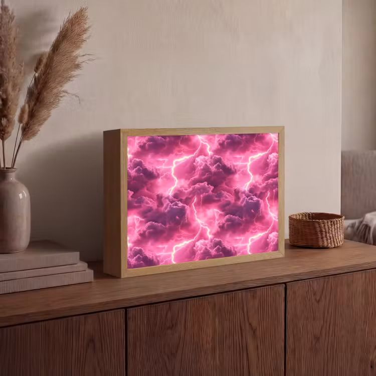 Lightbox - Wandlamp - Roze - Onweer - Wolken — 4