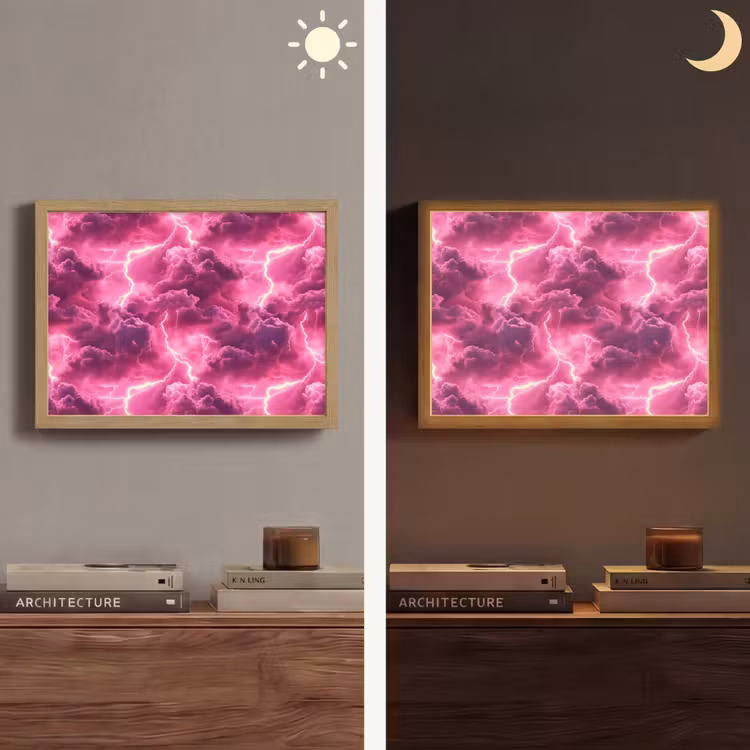 Lightbox - Wandlamp - Roze - Onweer - Wolken — 6