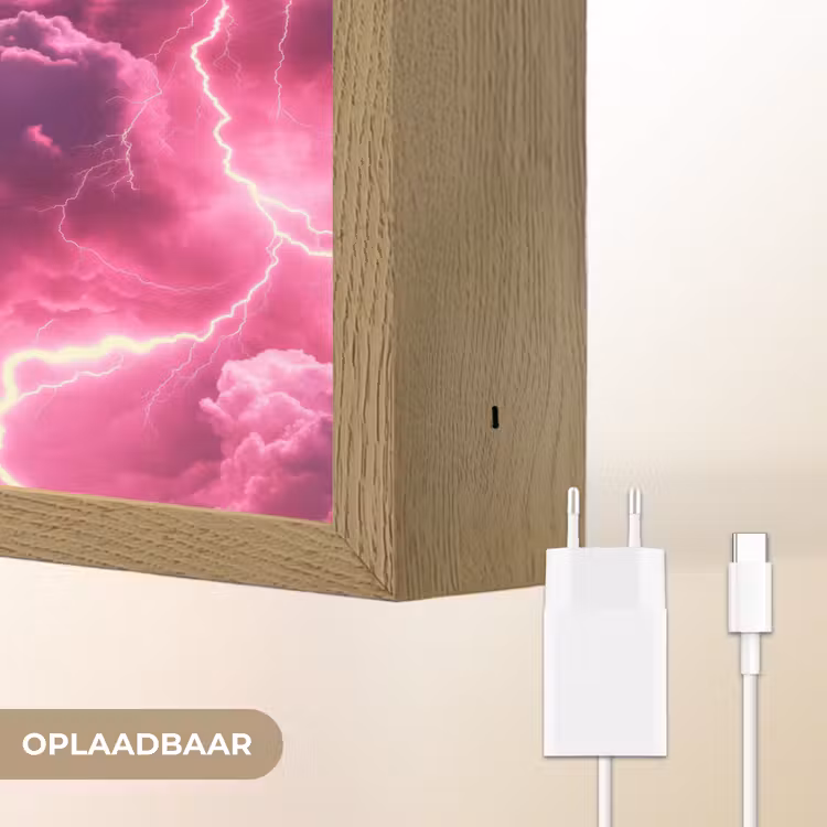 Lightbox - Wandlamp - Roze - Onweer - Wolken — 7