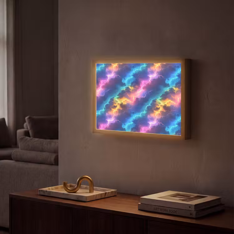 Lightbox - Wandlamp - Storm - Bliksem - Regenboog — 2