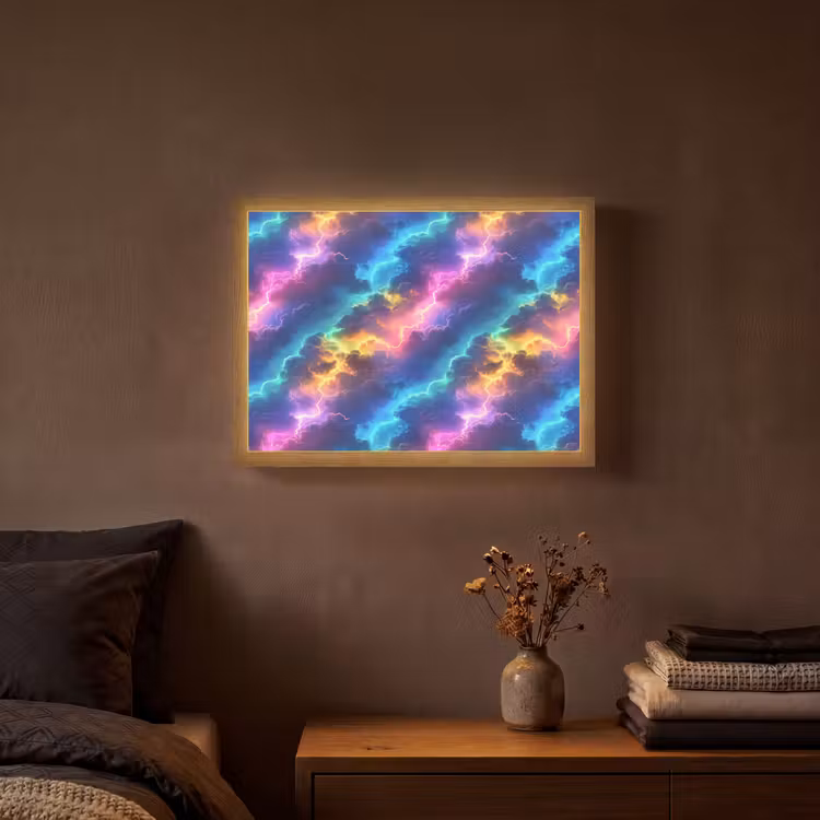 Lightbox - Wandlamp - Storm - Bliksem - Regenboog — 3