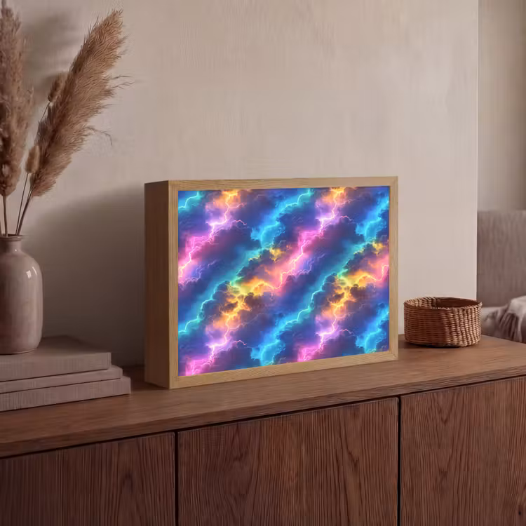 Lightbox - Wandlamp - Storm - Bliksem - Regenboog — 4