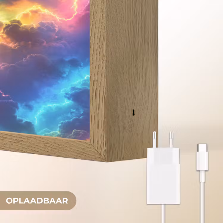 Lightbox - Wandlamp - Storm - Bliksem - Regenboog — 7