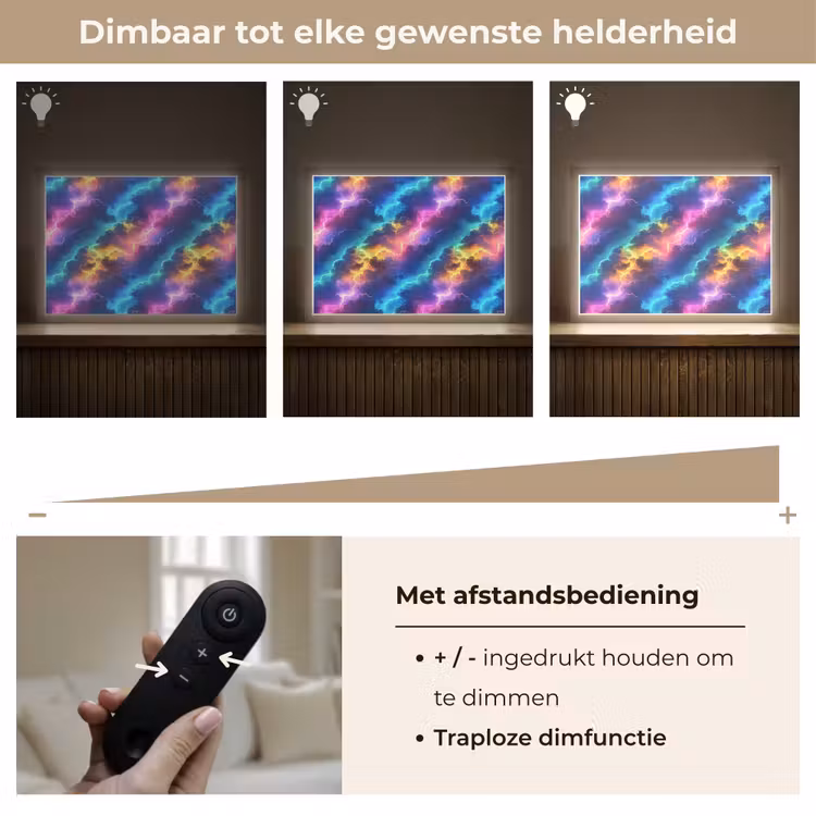 Lightbox - Wandlamp - Storm - Bliksem - Regenboog — 9