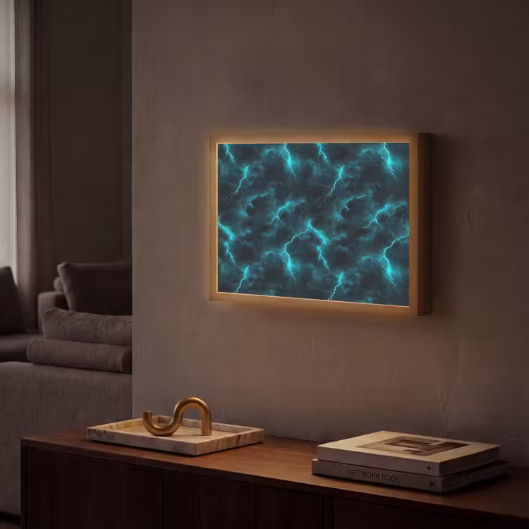 Lightbox - Wandlamp - Turquoise - Bliksem - Wolken — 2