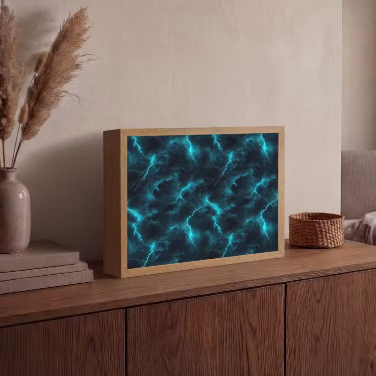 Lightbox - Wandlamp - Turquoise - Bliksem - Wolken — 4