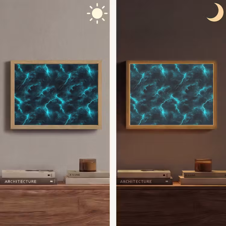 Lightbox - Wandlamp - Turquoise - Bliksem - Wolken — 6