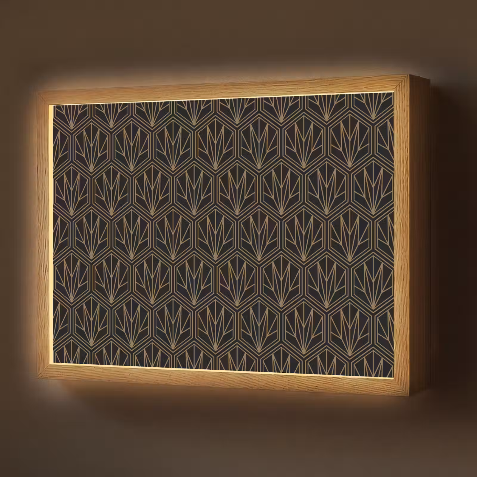 Lightbox - Wandlamp - Goud - Zwart - Lijnen — 1