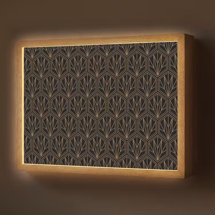 Lightbox - Wandlamp - Goud - Zwart - Lijnen — 1