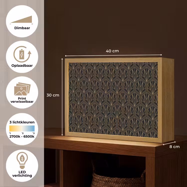 Lightbox - Wandlamp - Goud - Zwart - Lijnen — 10