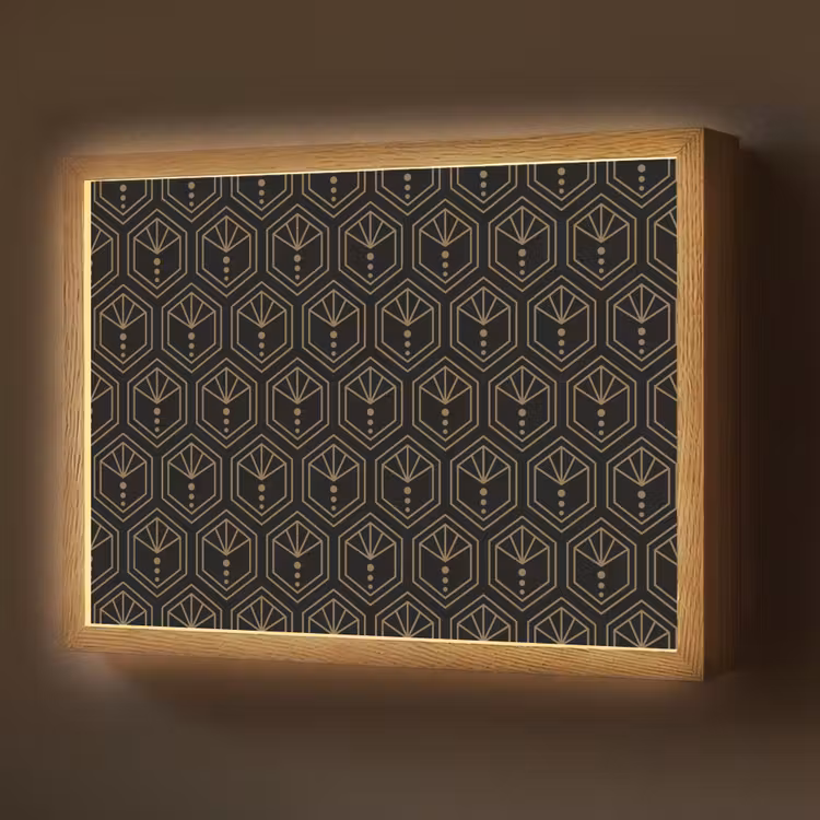 Lightbox - Wandlamp - Zonnestraal - Zwart - Goud - Stippen — 1
