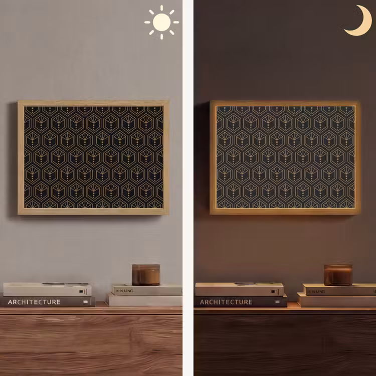 Lightbox - Wandlamp - Zonnestraal - Zwart - Goud - Stippen — 6