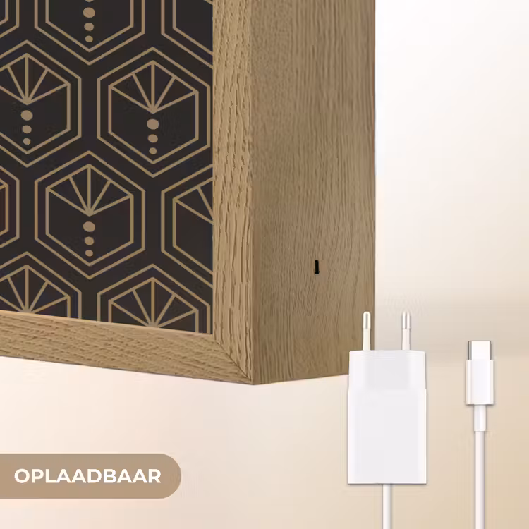 Lightbox - Wandlamp - Zonnestraal - Zwart - Goud - Stippen — 7