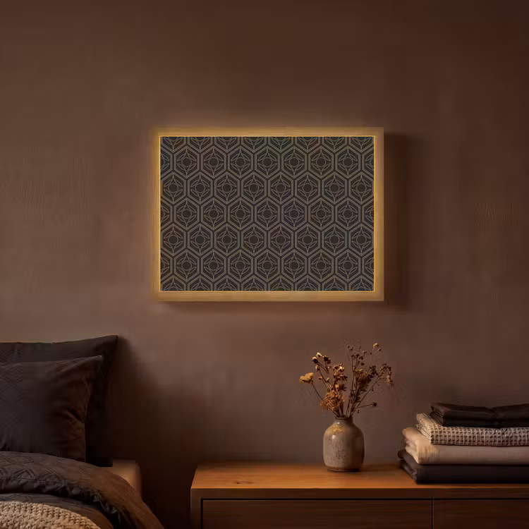 Lightbox - Wandlamp - Zwart - Goud - Bloemenkern — 3