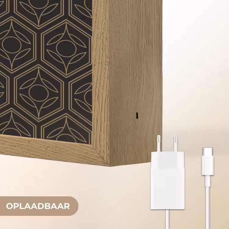 Lightbox - Wandlamp - Zwart - Goud - Bloemenkern — 7