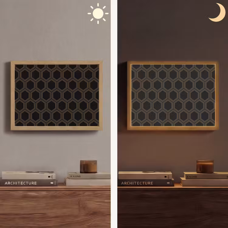 Lightbox - Wandlamp - Zwart - Goud - Zeshoek — 6