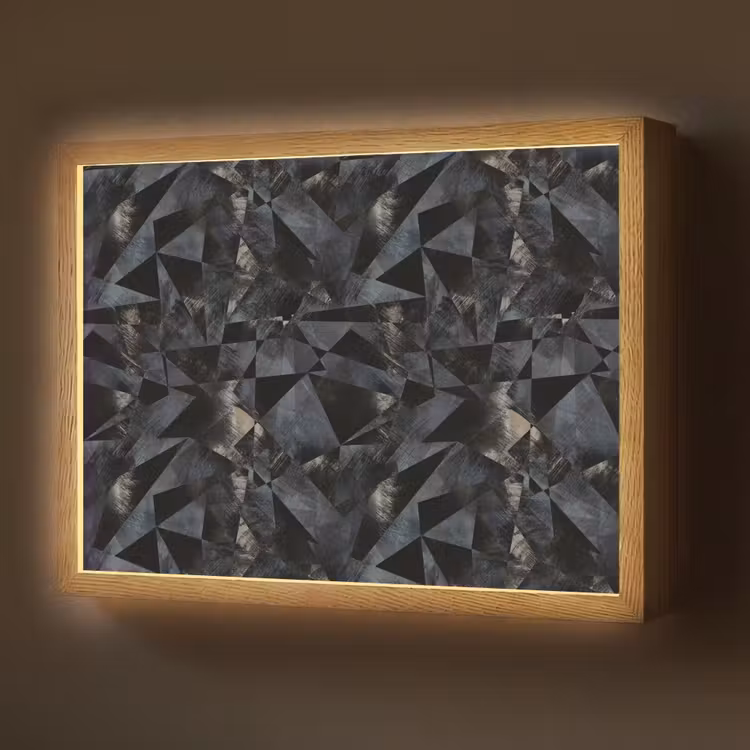 Lightbox - Wandlamp - Driehoeken - Abstract - Donker — 1