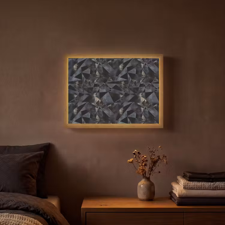 Lightbox - Wandlamp - Driehoeken - Abstract - Donker — 3