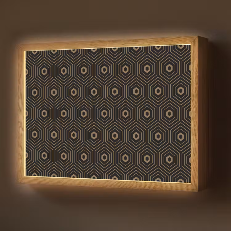 Lightbox - Wandlamp - Goud - Illusie - Patroon — 1