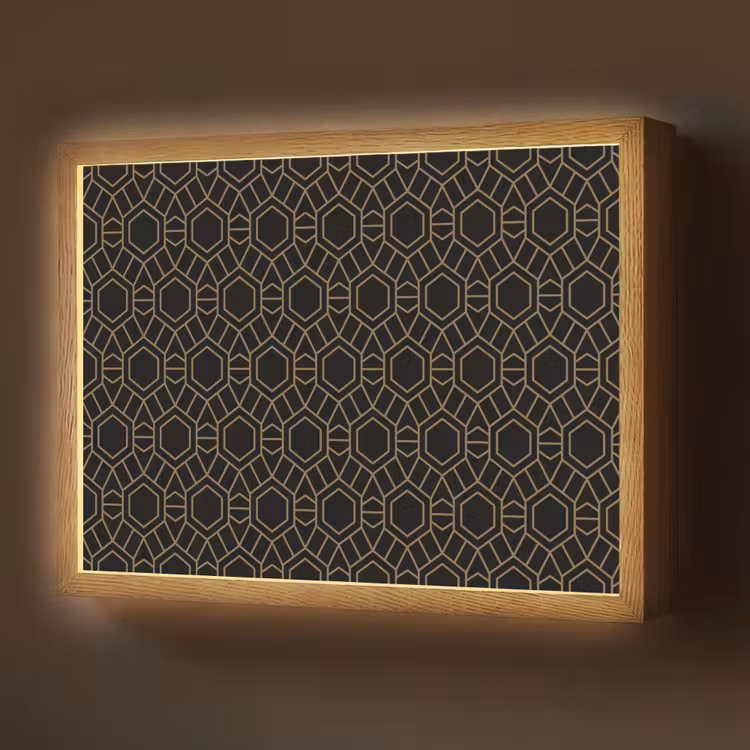 Lightbox - Wandlamp - Goud - Zwart - Rozetstructuur — 1