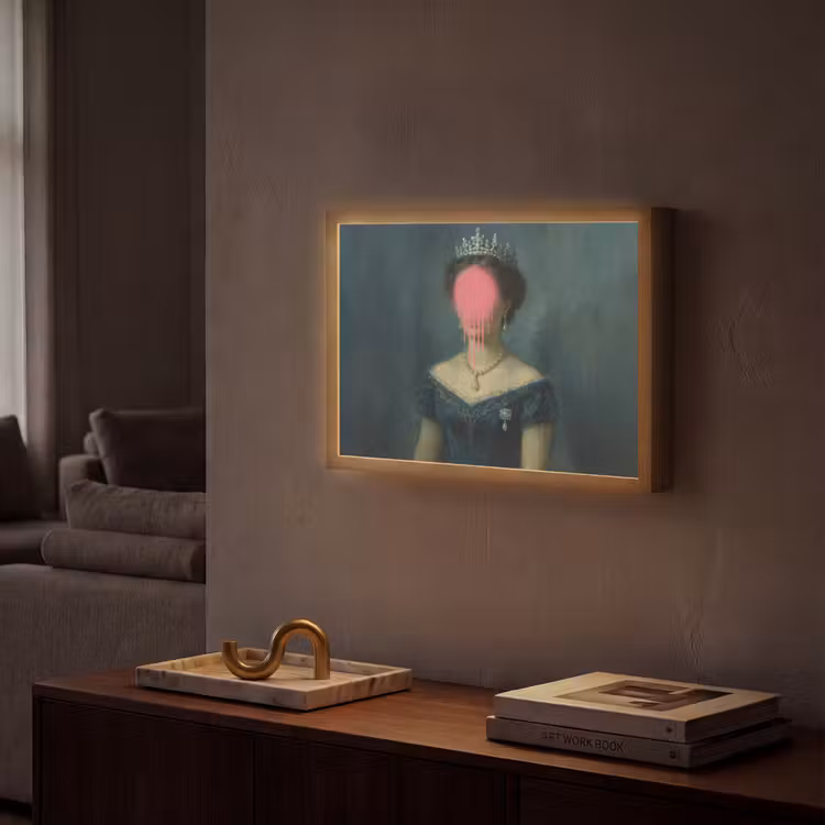 Lightbox - Wandlamp - Kroon - Roze druipend verf - Portret — 2