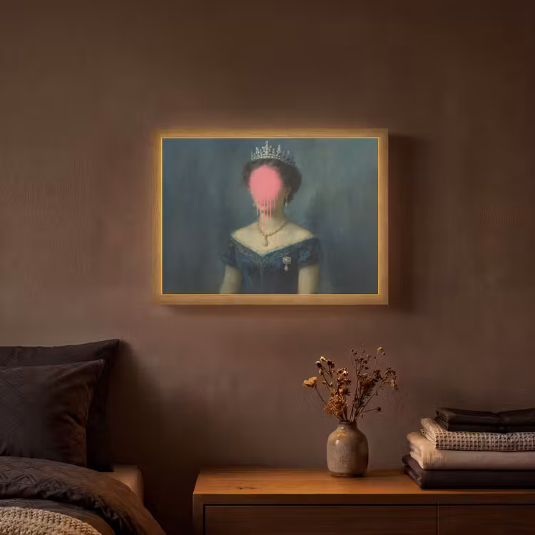 Lightbox - Wandlamp - Kroon - Roze druipend verf - Portret — 3