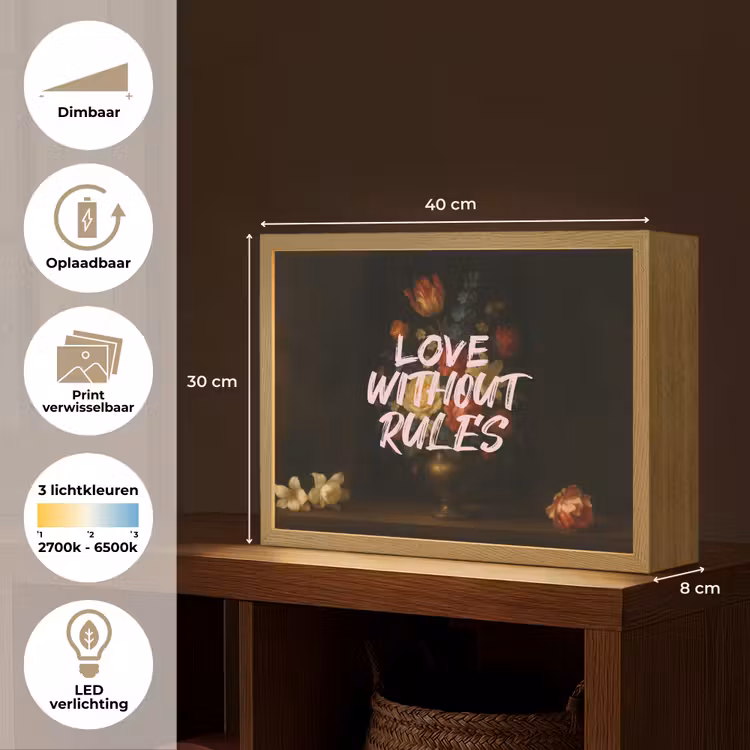 Lightbox - Wandlamp - Liefde - Modern - Bloemen — 10