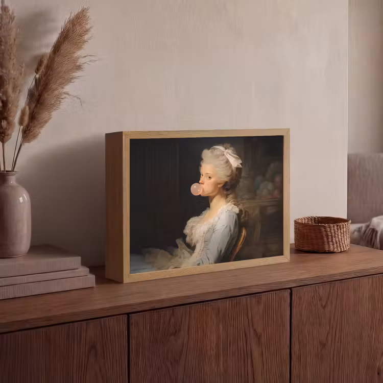 Lightbox - Wandlamp - Vrouw - Barokjurk - Kauwgom — 4