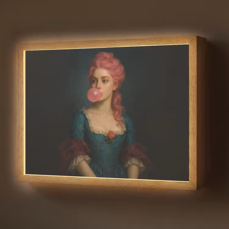 Lightbox - Wandlamp - Vrouw - Portret - Kauwgombel — 1