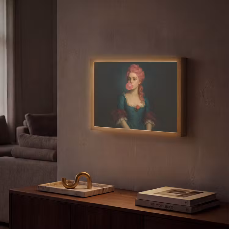 Lightbox - Wandlamp - Vrouw - Portret - Kauwgombel — 2