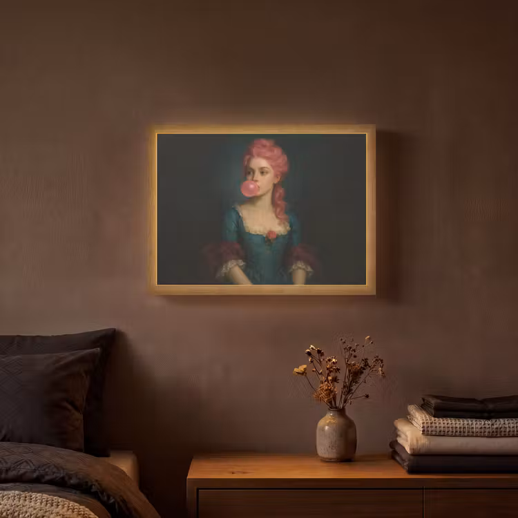 Lightbox - Wandlamp - Vrouw - Portret - Kauwgombel — 3