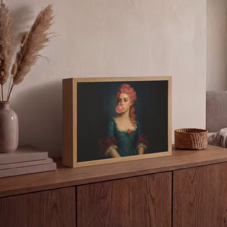 Lightbox - Wandlamp - Vrouw - Portret - Kauwgombel — 4