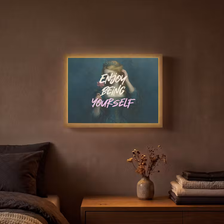 Lightbox - Wandlamp - Vrouw - Roos - Quote — 3