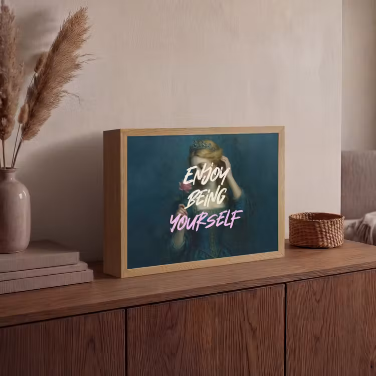 Lightbox - Wandlamp - Vrouw - Roos - Quote — 4