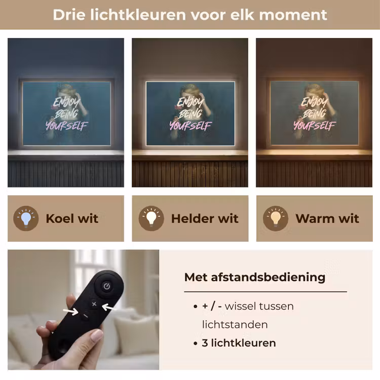 Lightbox - Wandlamp - Vrouw - Roos - Quote — 8