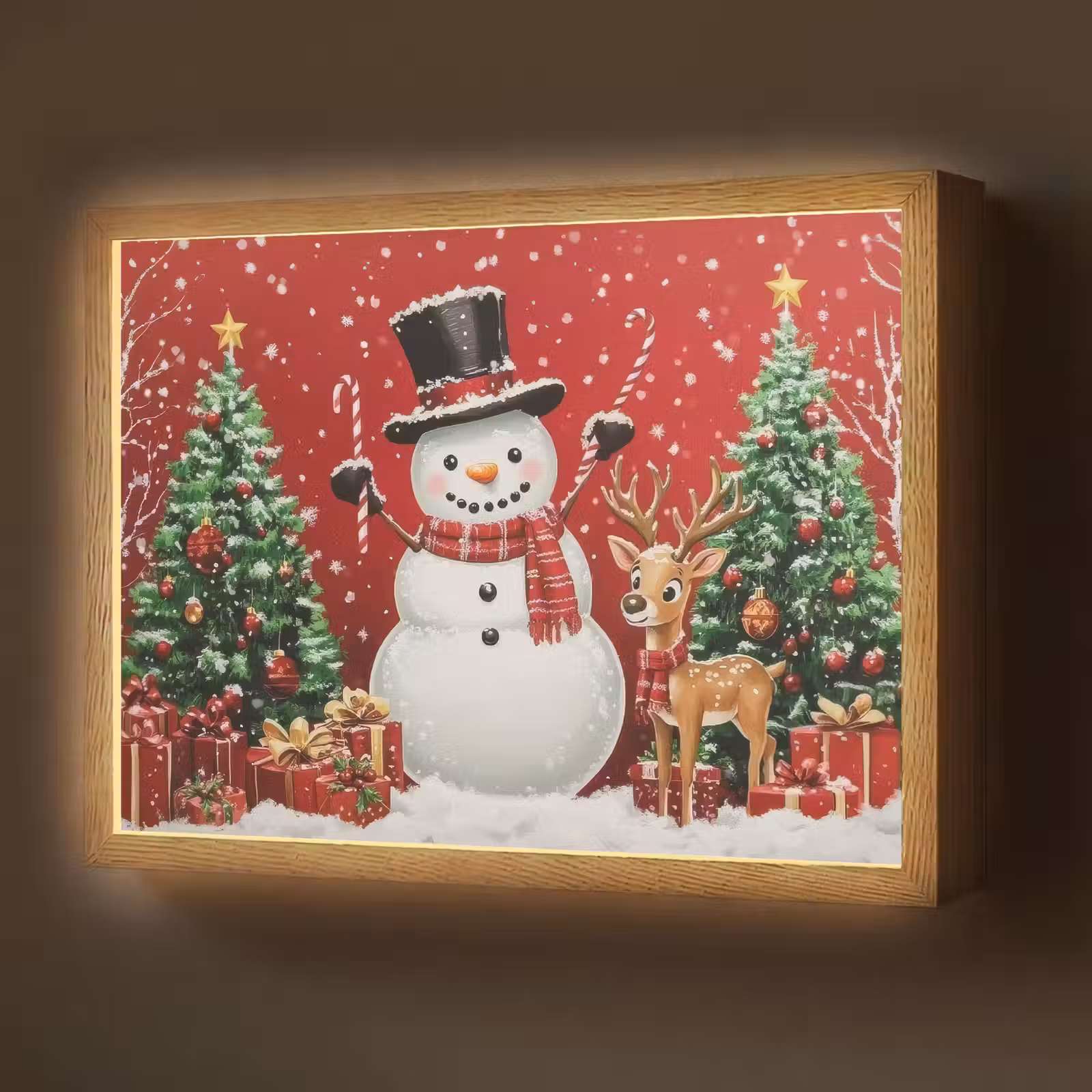 Lightbox - Wandlamp - Feestvreugde - Winterbos - Kleurrijk — 1