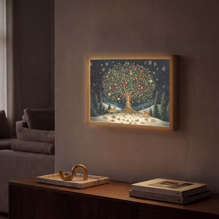 Lightbox - Wandlamp - Feestboom - Winterhemel - Kleurrijk — 2