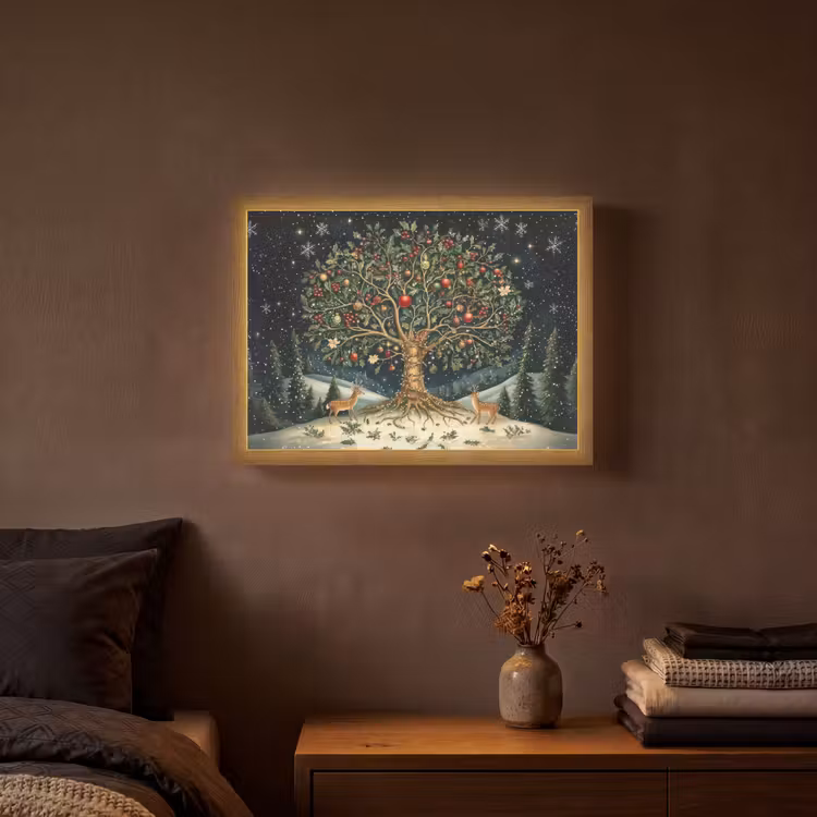 Lightbox - Wandlamp - Feestboom - Winterhemel - Kleurrijk — 3