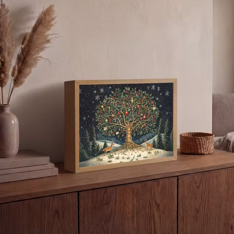 Lightbox - Wandlamp - Feestboom - Winterhemel - Kleurrijk — 4